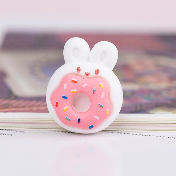 

PandaHall Easter Rabbit Theme Opaque Resin Cabochons, Pink, Donut Pattern, 23x18mm Resin Donut Pink