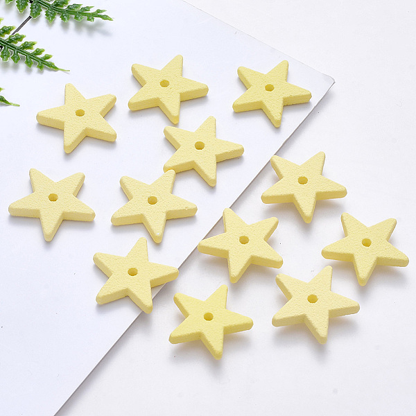 

PandaHall Handmade Porcelain Beads, Frosted, Star, Champagne Yellow, 18x18.5x3mm, Hole: 1.8mm Porcelain Star