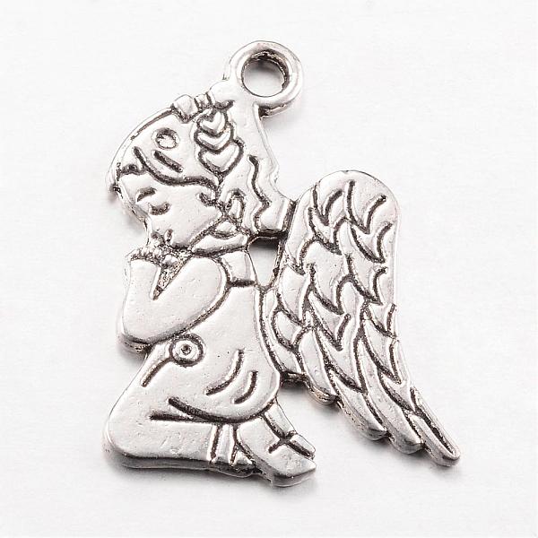 

PandaHall Tibetan Style Alloy Pendants, Praying Angel, Cadmium Free & Lead Free, Antique Silver, 24x17x1mm, Hole: 2mm, about 600pcs/1000g...