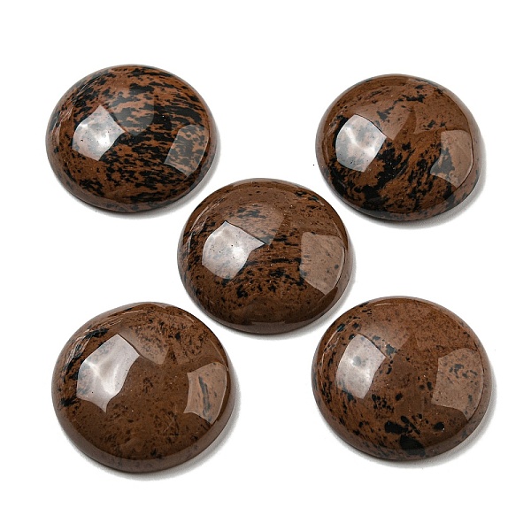 

PandaHall Natural Mahogany Obsidian Cabochons, Flat Round, 30x7~8.5mm Mahogany Obsidian Flat Round