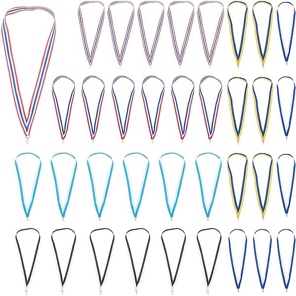 36Pcs 6 Colors Polyester Ribbon Medal Strap