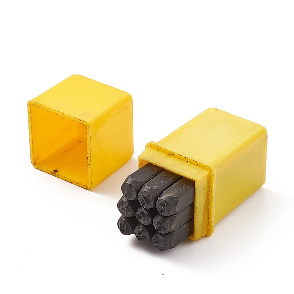 PandaHall Iron Number 0~9 Seal Stamps, Black, 33x32x67mm, Number: 3x5mm Iron Black