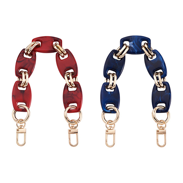 

PandaHall Givenny-EU 2Pcs 2 Colors Acrylic Curb Chain Bag Strap, with Alloy Clasps, for Bag Replacement Accessories, Mixed Color, 31cm..., Multicolor