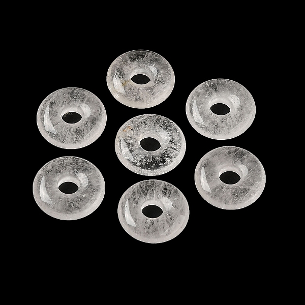 

PandaHall Natural Quartz Crystal Pendants, Donut/Pi Disc Charms, 15~16x4~5mm, Hole: 4~5mm Quartz Crystal Donut