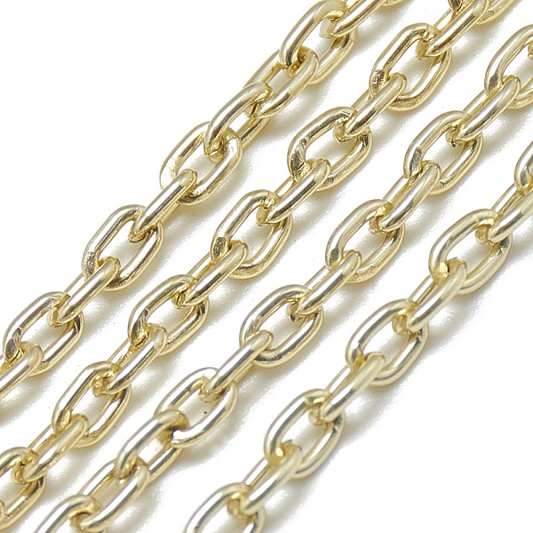 

PandaHall Aluminum Cable Chains, Unwelded, Oval, Light Gold, 4.6x3.1x0.8mm Aluminum