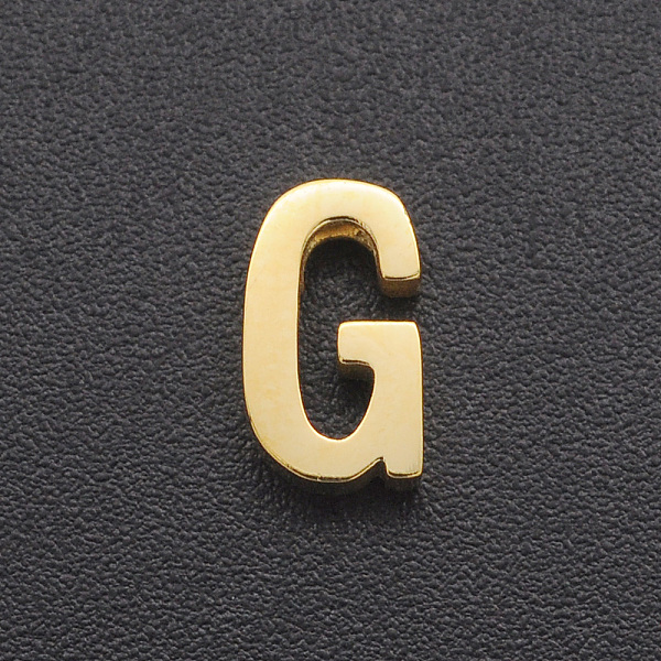 

PandaHall 201 Stainless Steel Charms, for Simple Necklaces Making, Laser Cut, Letter, Golden, Letter.G, 8.5x5x3mm, Hole: 1.8mm 201 Stainless...