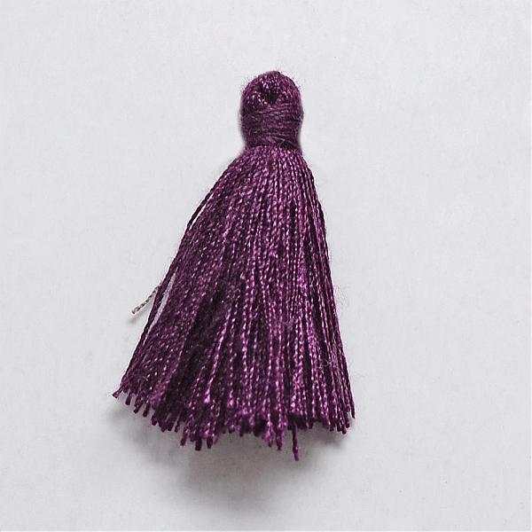 

PandaHall Handmade Polycotton(Polyester Cotton) Tassel Decorations, Pendant Decorations, Indigo, 29~35mm Polycotton Purple