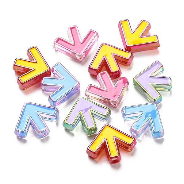 

PandaHall UV Plating Transparent Acrylic Beads, Iridescent, with Enamel, Arrow, Mixed Color, 19.5~20x24.5~30x7mm, Hole: 2.8mm Acrylic Arrow..., Multicolor