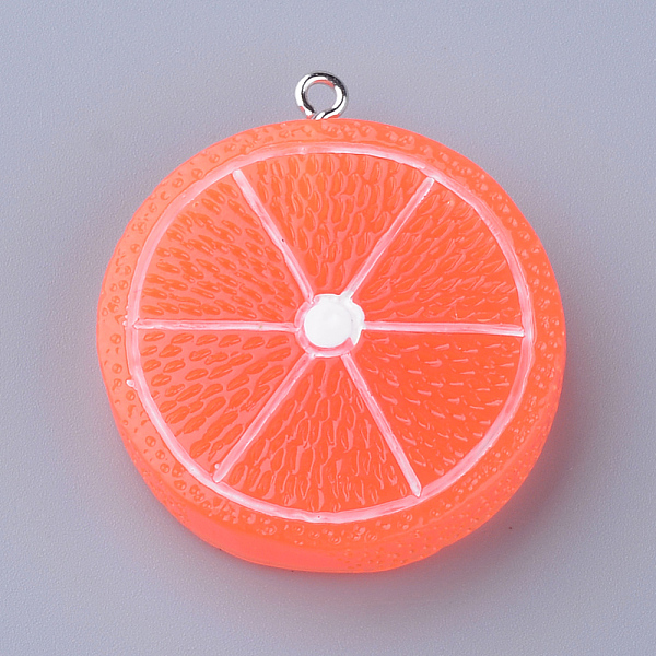 

PandaHall Resin Pendants, with Iron Findings, Lemon, Tomato, 37~38x33~34x9~10mm, Hole: 2mm Iron+Resin Fruit Red