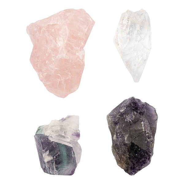 

PandaHall 4Pcs 4 Style Rough Raw Natural Mixed Gemstone Beads, No Hole/Undrilled, Nuggets, 33~45x22~38x15~26mm, 1pc/style Mixed Stone...