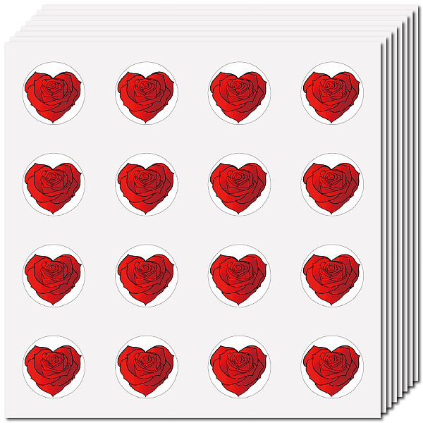 

PandaHall CREATCABIN 128Pcs Heart Rose Stickers Red Rose Decal Bulk Flower Sticker for Scrapbooking Self-Adhesive Waterproof Small Stickers...