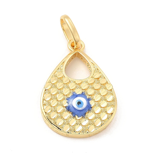 

PandaHall Brass Pendants, with Enamel, Real 18K Gold Plated, Long-Lasting Plated, Teardrop with Evil Eye Charm, Blue, 34x23.5x6mm, Hole...
