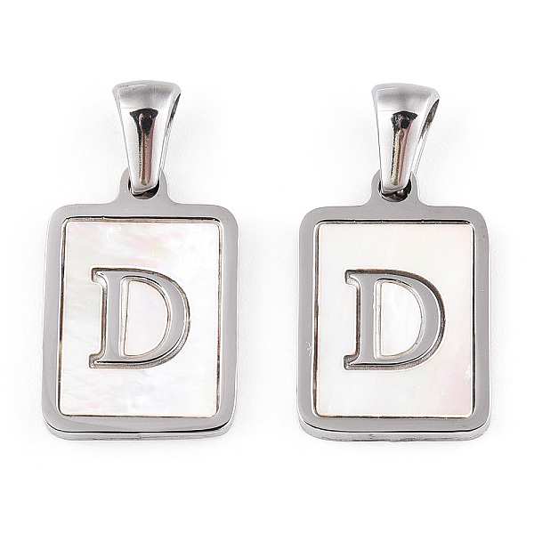 

PandaHall 304 Stainless Steel Pave Shell Pendants, Rectangle Charm, Stainless Steel Color, Letter D, 17.5x12x1.5mm, Hole: 3x5mm Stainless...