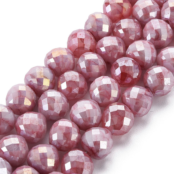 

PandaHall Opaque Baking Painted Crackle Glass Beads Strands, Faceted, AB Color Plated, Teardrop, Indian Red, 8x7~8mm, Hole: 1.2mm, about...