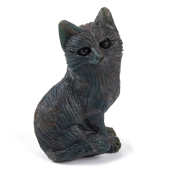 

PandaHall Natural Indian Agate Carved Fox Figurines Statues for Home Office Desktop Feng Shui Ornament, 38x24~25x59~60mm Indian Agate Fox