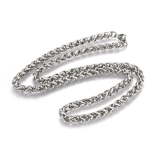 

PandaHall 304 Stainless Steel Wheat Chain Necklaces, with Lobster Claw Clasps, Stainless Steel Color, 27.7 inch(70.3cm), 7mm 304 Stainless...