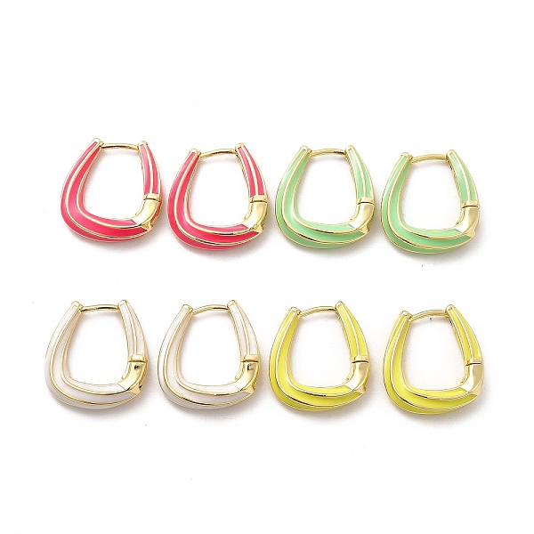 

PandaHall Enamel Teardrop Hoop Earrings, Golden Brass Jewelry for Women, Mixed Color, 24x21.5x5.5mm, Pin: 1mm Brass Teardrop Multicolor