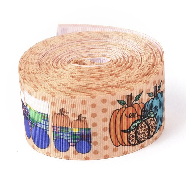 

PandaHall Autumn Theme Polyester Grosgrain Ribbon, Single Face Printed Pattern, for DIY Handmade Craft, Festival Party, Gift Decoration...