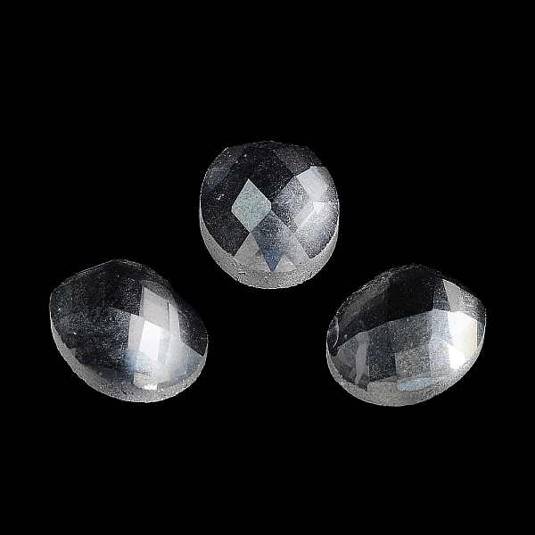 

PandaHall Glass Cabochons, Faceted, Flat Back, Oval, Clear, 10x8x4mm Glass Oval Clear