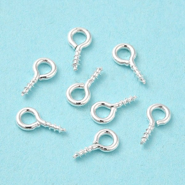 

PandaHall Brass Peg Bails, Screw Eye Peg Bails, Silver, 8x4x1mm, Hole: 2mm, Pin: 1.2mm Brass