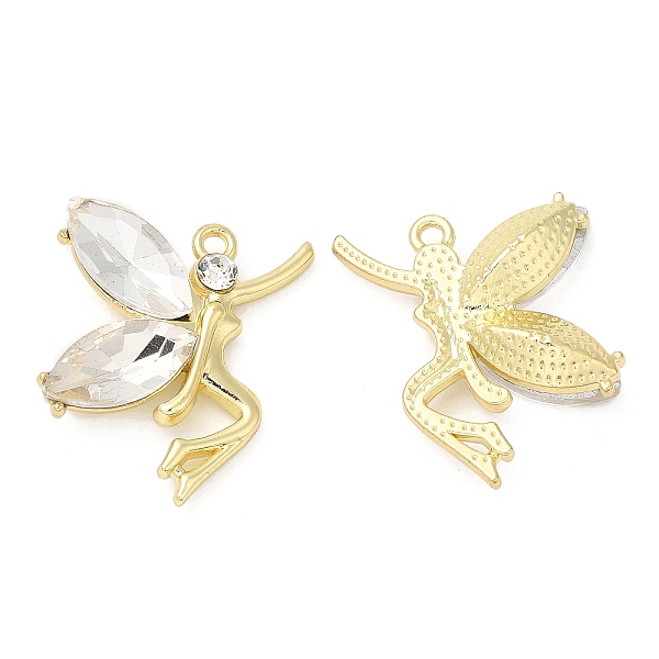 

PandaHall Light Gold Alloy Pendants, with Glass, Cadmium Free & Lead Free, Angel Charms, Clear, 27.5x23.5x6mm, Hole: 2mm Alloy+Glass Angel &...