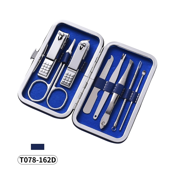 

PandaHall Stainless Steel Manicure Tools Sets, with Nail Clipper, Eyelash Thinning Shears, Nail File, Cuticle Pusher, Tweezers, Pedicure..., Blue