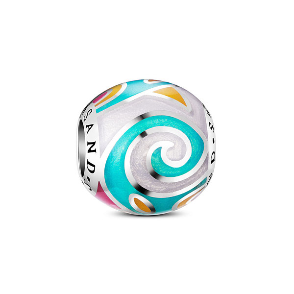

PandaHall TINYSAND Rondelle Rhodium Plated 925 Sterling Silver Mystic Sky, Blue Enamel European Beads, Large Hole Beads, Platinum Plated...