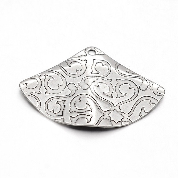 

PandaHall Carved 304 Stainless Steel Fan Pendants, Stainless Steel Color, 20x28.5x2mm, Hole: 1mm 304 Stainless Steel Fan