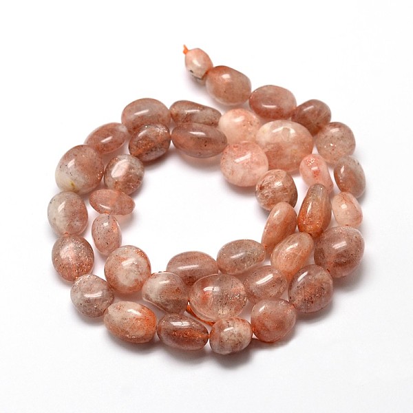 

PandaHall Natural Sunstone Nuggets Beads Strands, Tumbled Stone, 4~8x6~9x5~7mm, Hole: 1mm, about 15.3 inch~15.7 inch Sunstone Nuggets