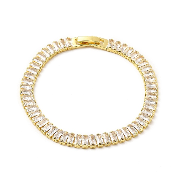 

PandaHall Clear Cubic Zirconia Tennis Bracelets, Rack Plating Brass Jewelry with Fold Over Clasp for Women, Lead Free & Cadmium Free...