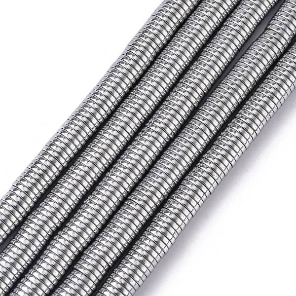 

PandaHall Electroplate Non-magnetic Synthetic Hematite Beads Strands, Heishi Beads, Flat Round/Disc, Platinum Plated, 6x1mm, Hole: 1mm...