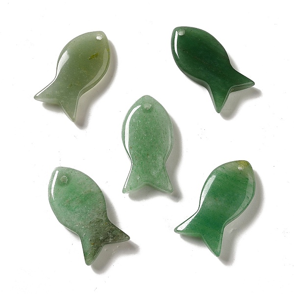 

PandaHall Natural Green Aventurine Pendants, Fish Charms, 39x20x7~7.5mm, Hole: 2.3mm Green Aventurine Fish