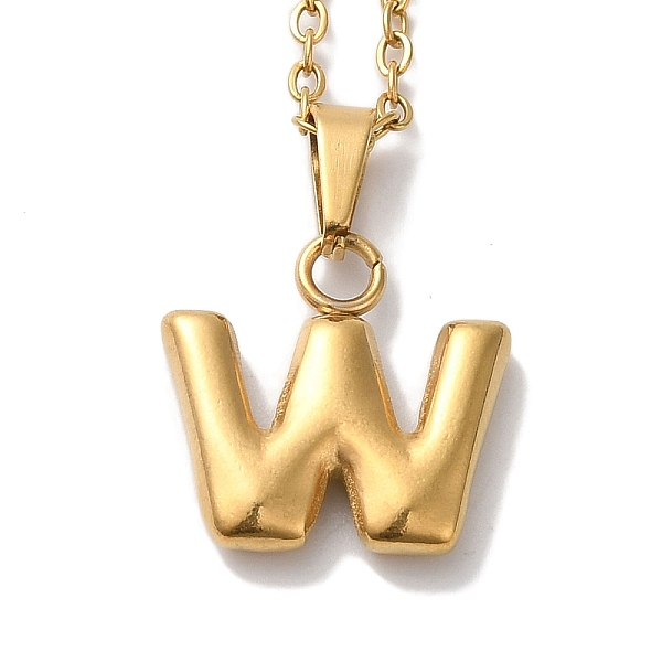 

PandaHall Vacuum Plating 201 Stainless Steel Necklaces, Letter, Letter W, 17.80 inch(45.2cm), Pendant: 20x14.9x3mm 201 Stainless Steel...