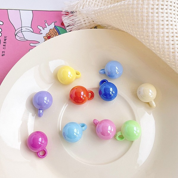 

PandaHall Opaque Acrylic Pendant, Round, Mixed Color, 16mm, Hole: 3.7mm Acrylic Round Multicolor