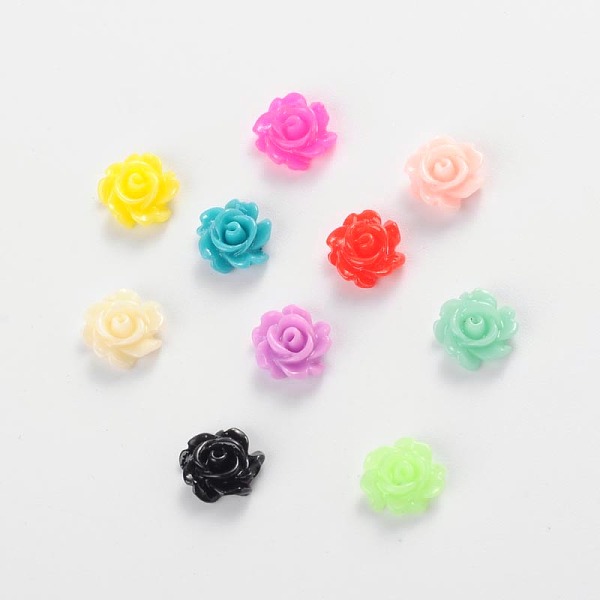 

PandaHall Resin Cabochons, Flower, Mixed Color, 7x3mm Resin Flower Multicolor