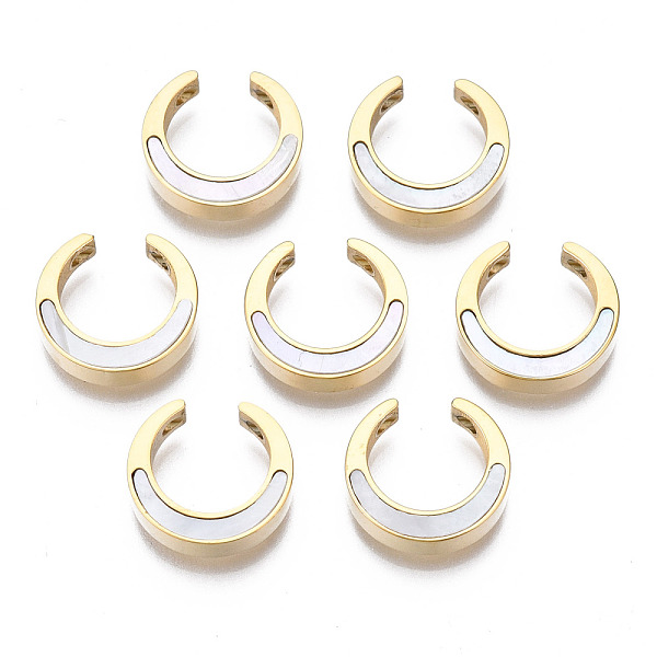 

PandaHall 316 Surgical Stainless Steel Links Connectors, with Shell, Real 14K Gold Plated, Ring, Seashell Color, 11x12x3mm, Hole: 1mm 316...