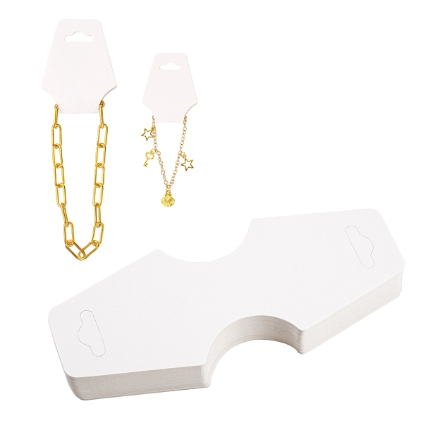 

PandaHall Necklace Displays Cards, White, 124x47.5mm Paper Trapezoid White