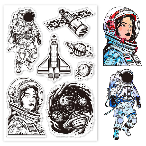 

PandaHall Custom PVC Plastic Clear Stamps, for DIY Scrapbooking, Photo Album Decorative, Cards Making, Spaceman, 160x110x3mm Plastic Human...