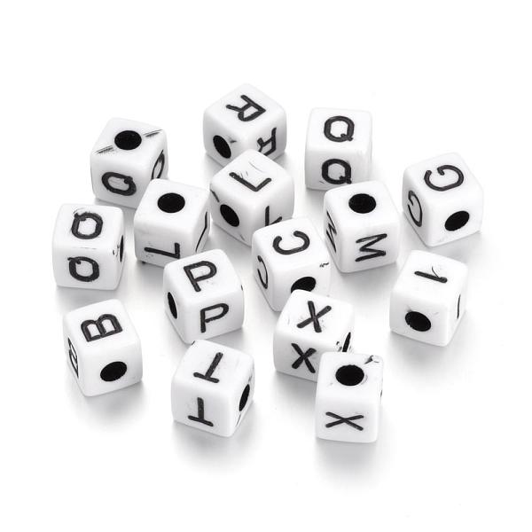 

PandaHall Opaque Horizontal Hole Acrylic Beads, Mixed Letters, Cube with Letter, Black, 6.5~7x6.5~7x6.5~7mm, Hole: 3.5mm, about 2000pcs/500g...