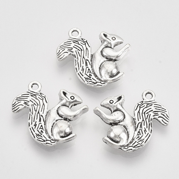 

PandaHall Tibetan Style Alloy Pendants, Cadmium Free & Lead Free, Squirrel, Antique Silver, 21x21.5x3.5mm, Hole: 1.5mm Alloy Other Animal