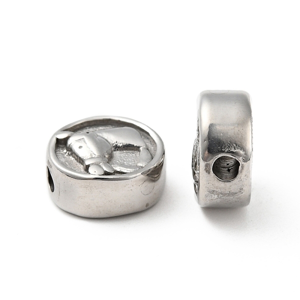 

PandaHall 304 Stainless Steel Beads, Flat Round with Horse Pattern, Stainless Steel Color, 10.5x5mm, Hole: 2mm 304 Stainless Steel Flat...