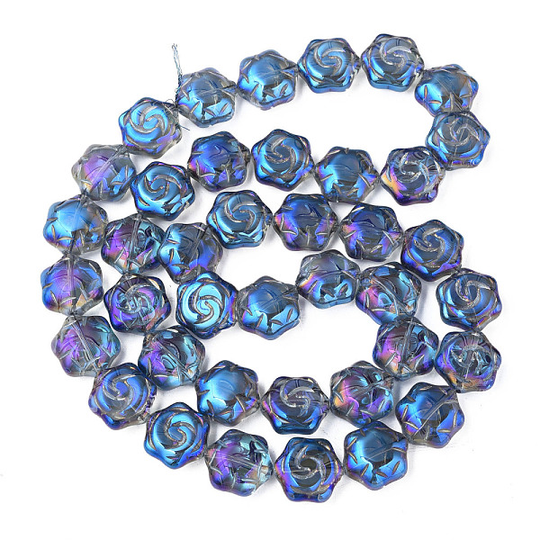

PandaHall Electroplate Glass Beads Strands, AB Color, Flower, Cornflower Blue, 16x14.5x7.5mm, Hole: 1mm, about 40Pcs/strand, 24.80 inch...