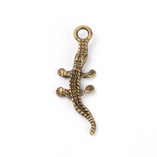 

PandaHall Zinc Alloy Pendants, Gecko, Antique Bronze, 27.5x9.5x3mm, Hole: 2.5mm Alloy Other Animal