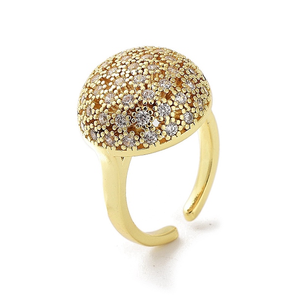 

PandaHall Brass with Cubic Zirconia Open Cuff Rings for Women, Real 18K Gold Plated, 7~23mm, Inner Diameter: 22.5mm Brass Clear