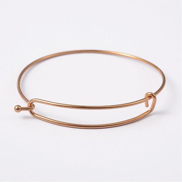 

PandaHall Adjustable Ion Plating(IP) 304 Stainless Steel Expandable Bangle Making, Golden, 61~62mm Stainless Steel