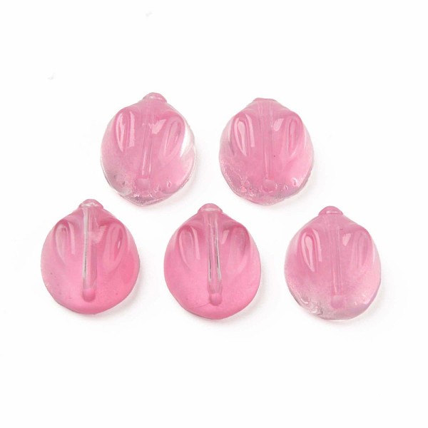 

PandaHall Transparent Glass Beads, Rabbit, Pink, 14x12x8mm, Hole: 1.4mm Glass Rabbit Pink