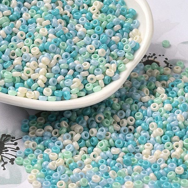 

PandaHall Baking Paint Glass Seed Beads, Donut, Colorful, 8/0, 2.5~3x1~1.5mm, Hole: 1~1.2mm, about 40909pcs/1pound Glass Donut