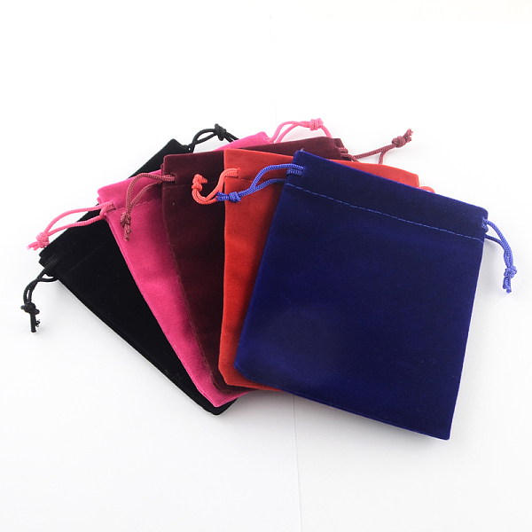 

PandaHall Rectangle Velvet Pouches, Gift Bags, Mixed Color, 15x12cm Velvet Multicolor