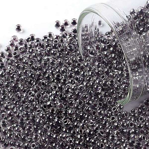 PandaHall TOHO Round Seed Beads, Japanese Seed Beads, (1064) Concord Grape Lined Crystal Luster, 11/0, 2.2mm, Hole: 0.8mm, about...