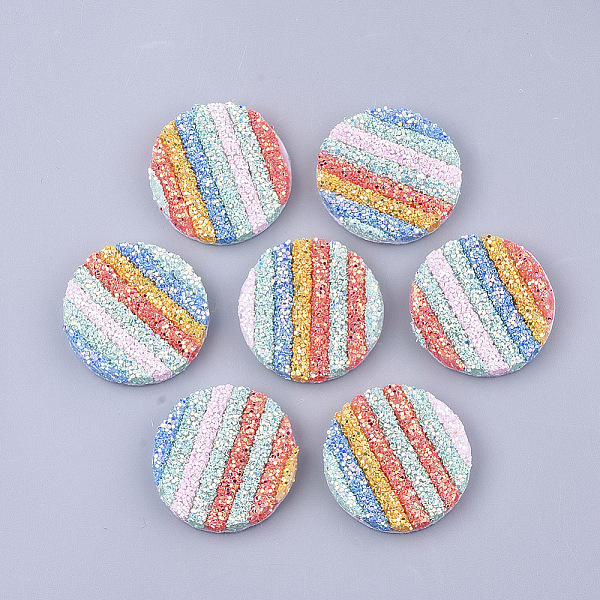 

PandaHall Plastic Cabochons, with Sequins/ Paillettes and Non Woven Fabric, For Hair Clip Making, Flat Round, Colorful, 44x43x6mm Plastic...